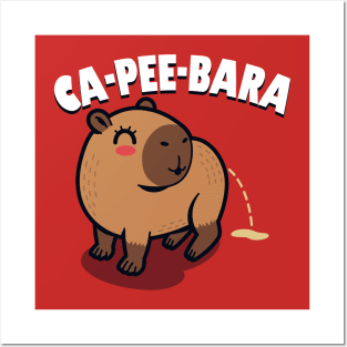 Funny Cute Capybara Peeing Gift For Capybara Lovers Posters and Art